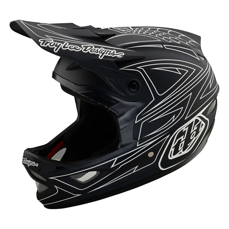 Troy Lee Designs D3 Fiberlite Full Face Helmet In Spider Stripe-Black - Image 4