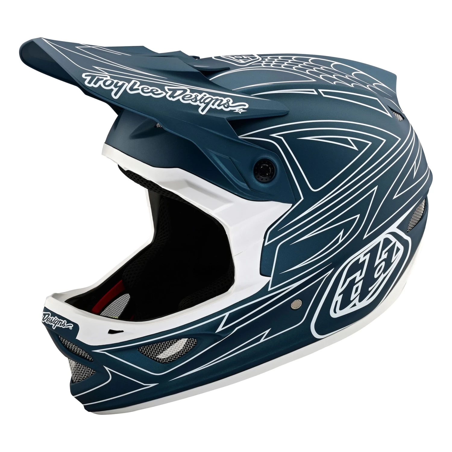 Troy Lee Designs D3 Fiberlite Full Face Helmet In Spider Stripe-Black - Image 2