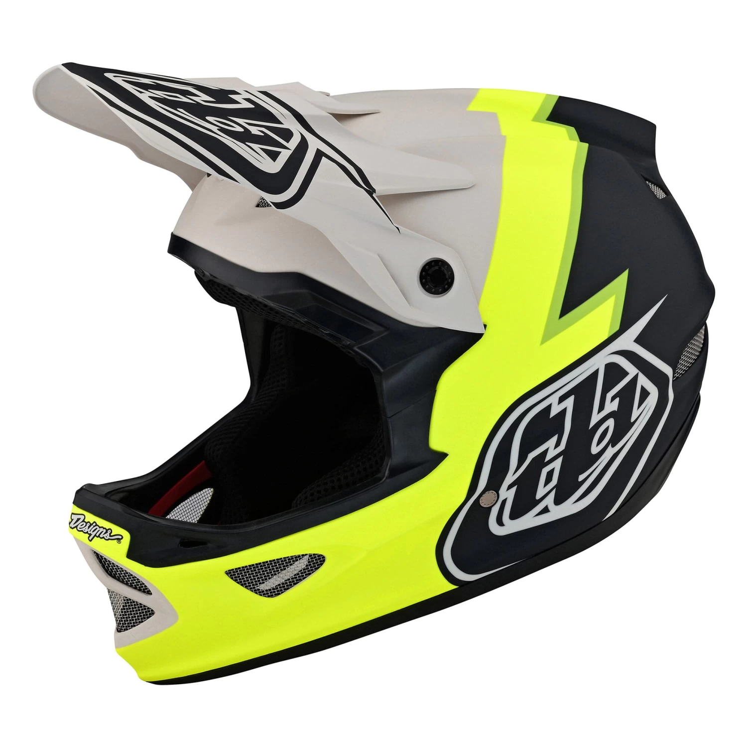 Troy Lee Designs D3 Fiberlite Helmet In Slant Red