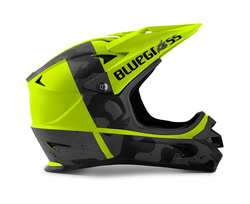 Bluegrass Intox Full-Face Helmet For Downhill And BMX In Fluo Camo