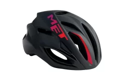 MET Rivale Road Cycling Helmet In Black And Shaded Red Size Small