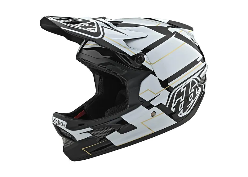 2021 Troy Lee Designs D3 Fiberlite Helmet In Black And White - Image 2