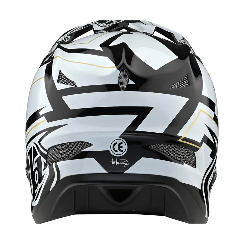 2021 Troy Lee Designs D3 Fiberlite Helmet In Black And White - Image 4
