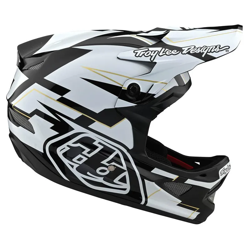 2021 Troy Lee Designs D3 Fiberlite Helmet In Black And White