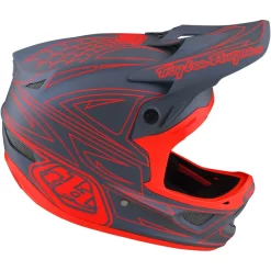 Troy Lee Designs D3 Fiberlite Mountain Bike Helmet In Grey And Red