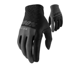 100% Celium Full Finger Mountain Bike Gloves In Black And Grey