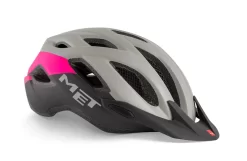 MET Crossover Helmet In Grey And Pink - Medium