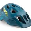 2022 MET Eldar MIPS Kids Mountain Bike Helmet In Petrol Blue Camo