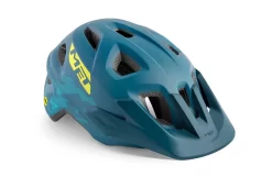 2022 MET Eldar MIPS Kids Mountain Bike Helmet In Petrol Blue Camo
