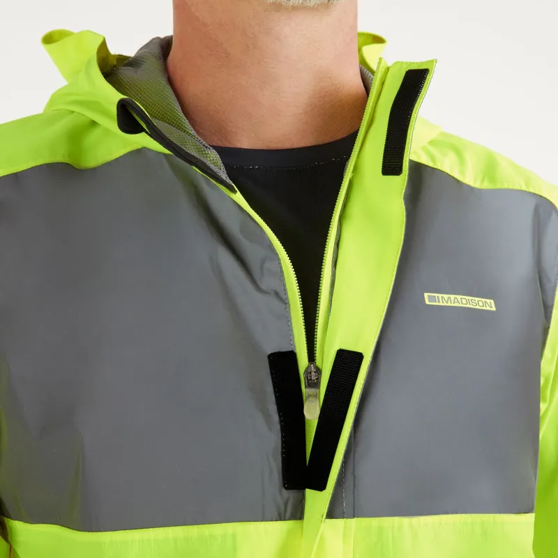 Madison Stellar FiftyFifty Reflective Mens Waterproof Jacket In Hi-Viz - Image 2