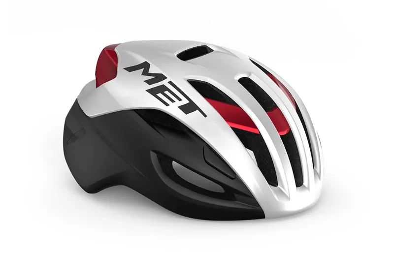 MET Rivale MIPS Road Cycling Helmet In White Black And Red