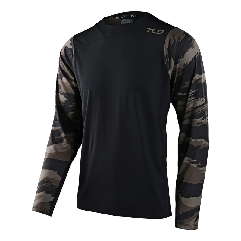 Troy Lee Designs Skyline Chill Long Sleeve Jersey In Hideout Black